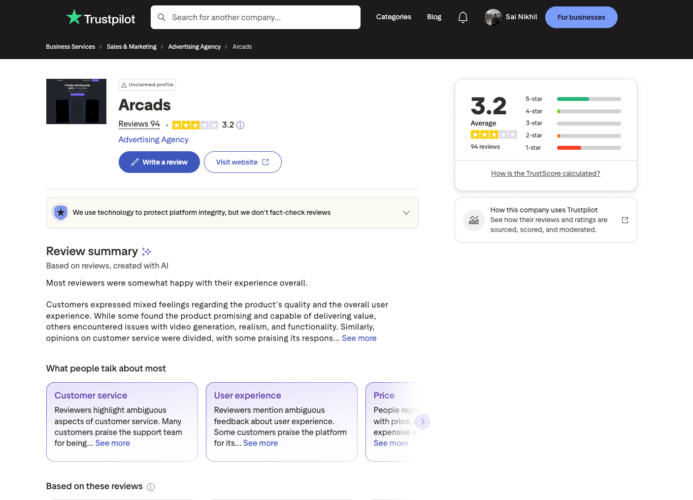 Arcads reviews placeholder
