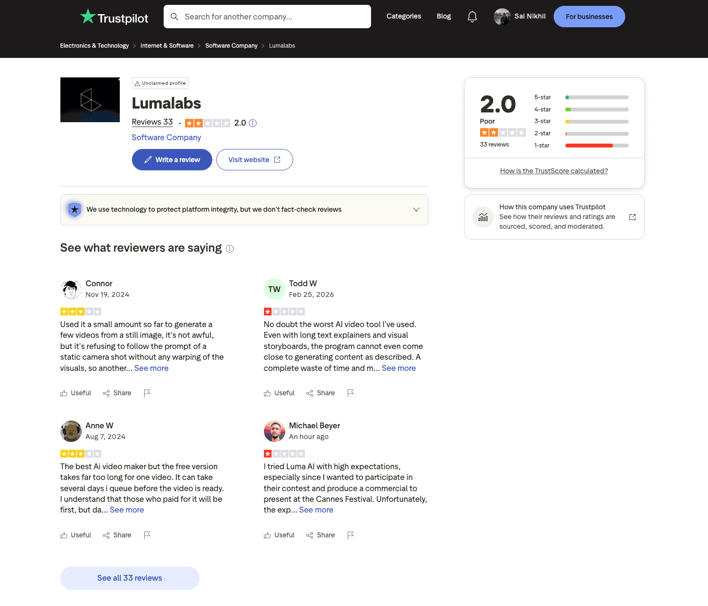 Luma AI reviews placeholder